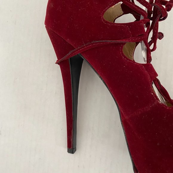 Colin Stuart Lace Up Platform Suede Heels - Picture 7 of 15